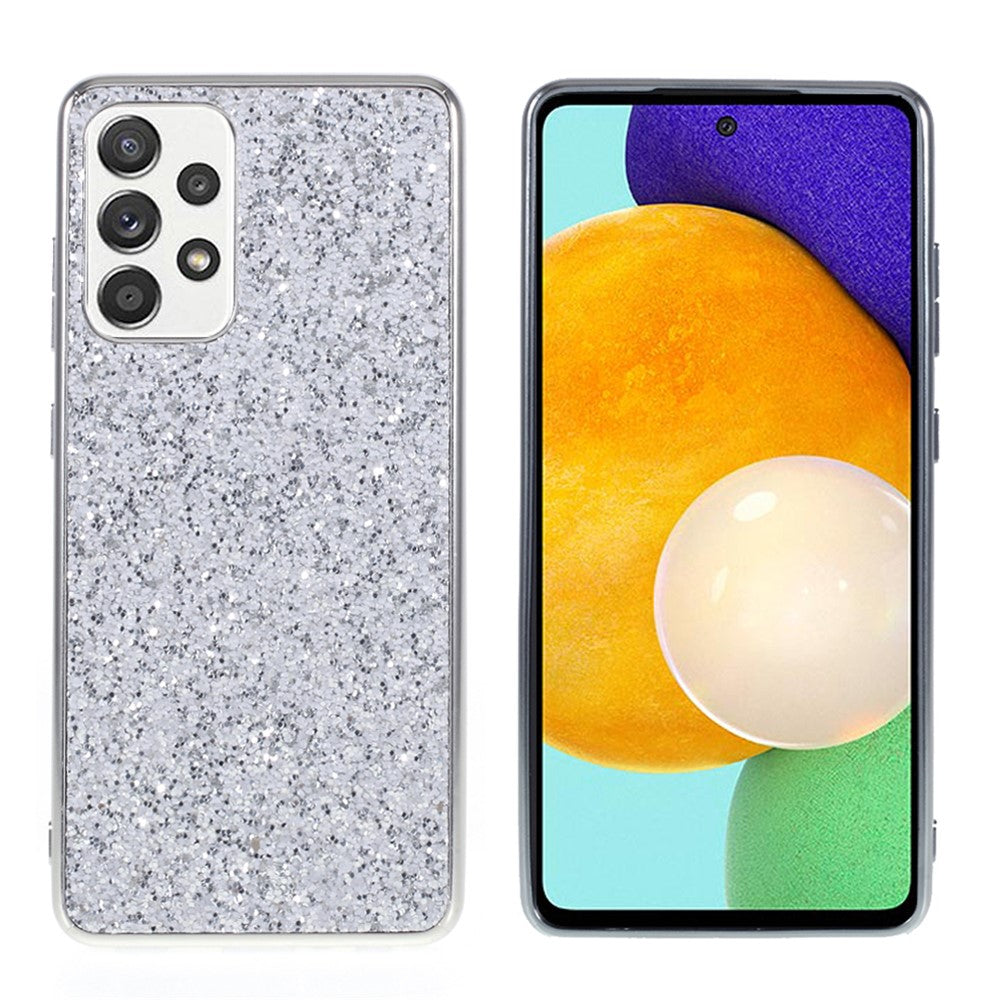 Glitter Pailletter Design Belagt TPU Ramme + PC Hybrid Cover Etui til Samsung Galaxy A52 4G/5G / A52s 5G