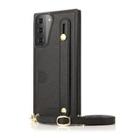 PU Leather Coated TPU Shell Case + Card Slots Hand Strap Kickstand for Samsung Galaxy S21 5G/4G