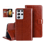 IDEWEI Crazy Horse Texture PU-läder plånboksfodral med stativ till Samsung Galaxy S21 Ultra 5G