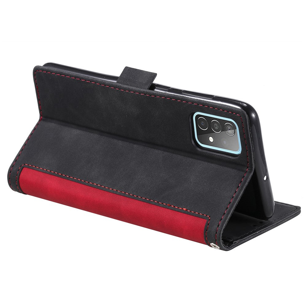 Vintage Splicing Style Wallet Stand Leather Flip Phone Casing for Samsung Galaxy A72 5G / 4G