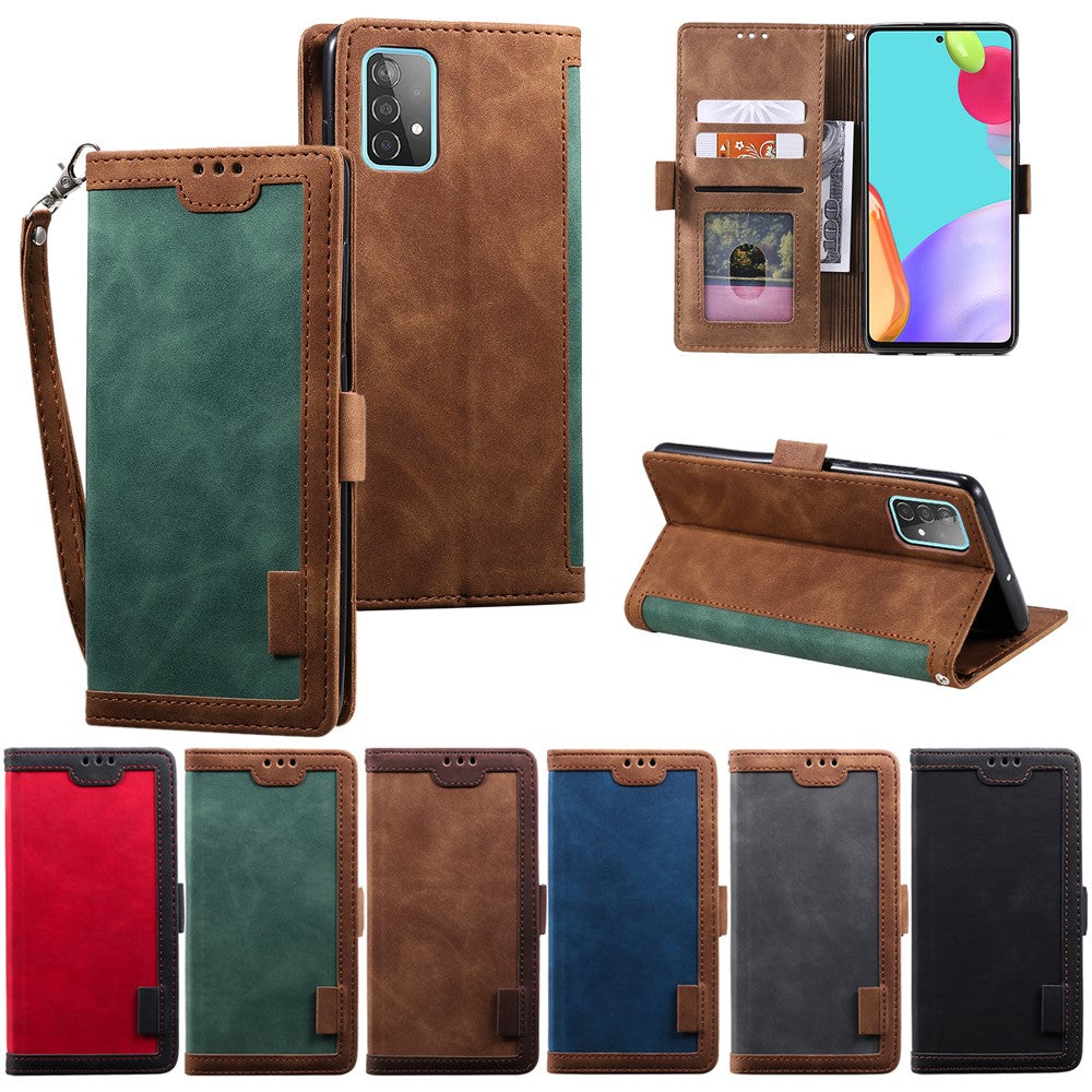 Vintage Splicing Style Wallet Stand Leather Flip Phone Casing for Samsung Galaxy A52 4G/5G / A52s 5G