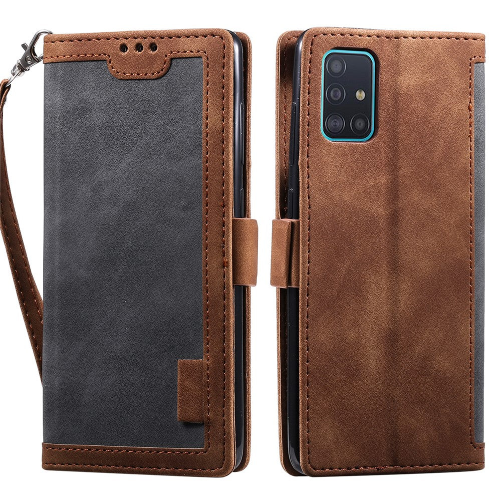 Vintage Splicing Style Wallet Stand Leather Flip Phone Casing for Samsung Galaxy A52 4G/5G / A52s 5G