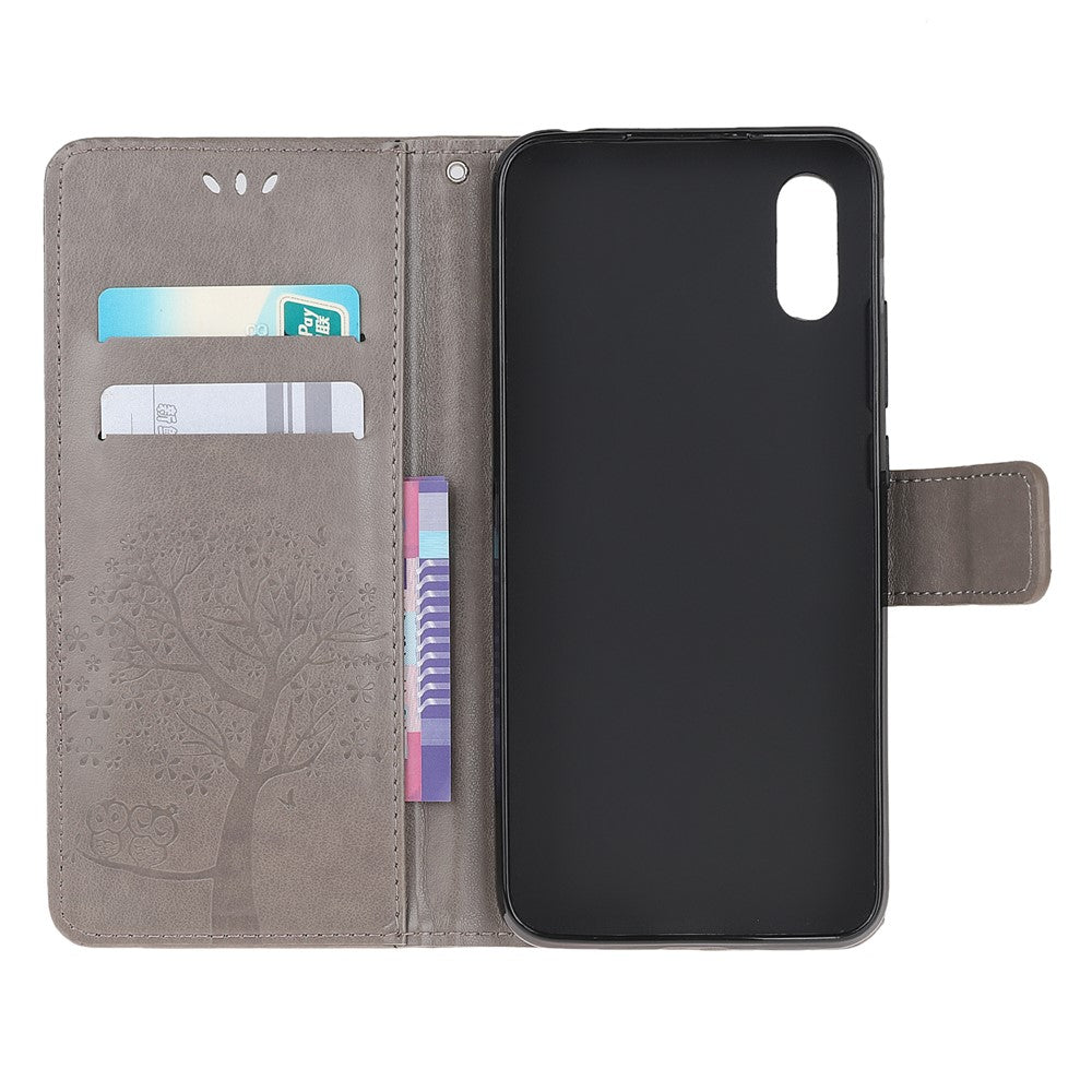 Owl and Tree Pattern Printing Design Leather Wallet Phone Cover for Samsung Galaxy Xcover 5