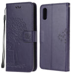 Owl and Tree Pattern Printing Design Leather Wallet Phone Cover for Samsung Galaxy Xcover 5
