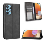Auto-Absorbed Magnetic Vintage Style Wallet Stand Phone Case Cover for Samsung Galaxy A32 4G (EU Version)