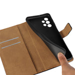 Genuine Leather Magnetic Flip Case Cover for Samsung Galaxy A32 5G / M32 5G