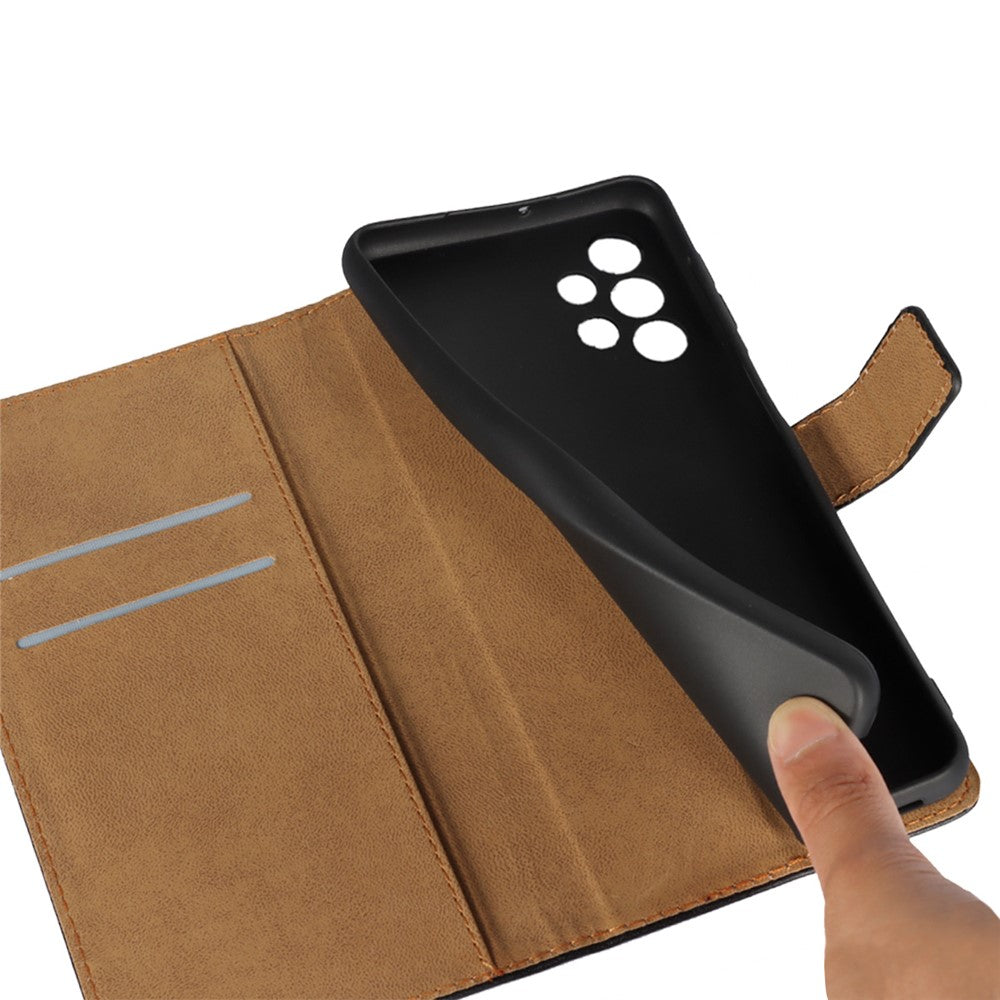 Genuine Leather Magnetic Flip Case Cover for Samsung Galaxy A32 5G / M32 5G
