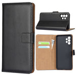 Genuine Leather Magnetic Flip Case Cover for Samsung Galaxy A32 5G / M32 5G