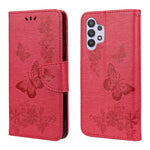 Butterflies Flower Pattern Design Imprinting Leather Wallet Stand Case for Samsung Galaxy A32 4G (EU Version)