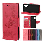 Butterflies Flower Pattern Design Imprinting Leather Wallet Stand Case for Samsung Galaxy A32 4G (EU Version)