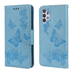 Butterflies Flower Pattern Design Imprinting Leather Wallet Stand Case for Samsung Galaxy A32 4G (EU Version)