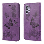 Butterflies Flower Pattern Design Imprinting Leather Wallet Stand Case for Samsung Galaxy A32 4G (EU Version)