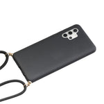Back Case Wheat Straw + TPU Shockproof Phone Cover with Adjustable Lanyard for Samsung Galaxy A32 5G / M32 5G