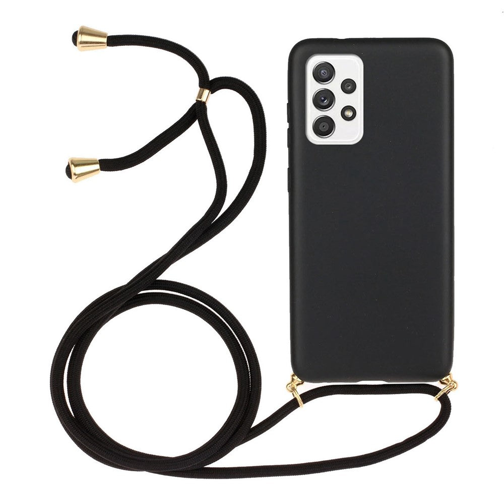 Til Samsung Galaxy A52 5G / 4G / A52s 5G Bagcover Hvedestrå + TPU Stødsikkert Telefoncover med Justerbar Snor