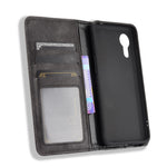 Magnetic Vintage Style Phone Case Wallet Stand Leather Cover for Samsung Galaxy Xcover 5