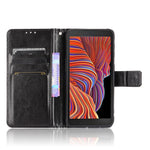 Crazy Horse Texture Wallet Design PU Leather Stand Protector Cover for Samsung Galaxy Xcover 5