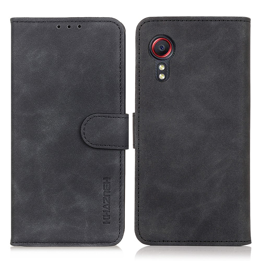 KHAZNEH Wallet Design Folio Flip Retro Style PU Leather Case for Samsung Galaxy Xcover 5 / 5s