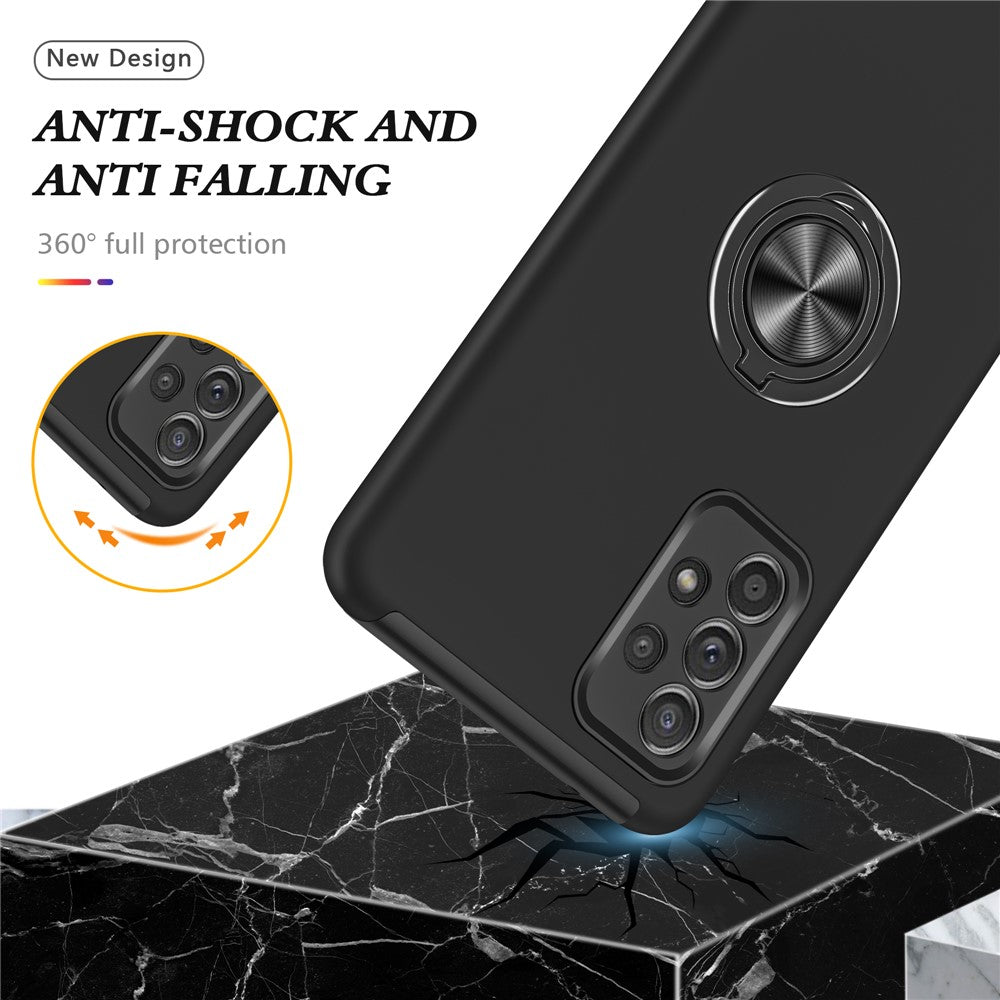 Stødsikkert hybridtelefoncover med ringformet støttefod til Samsung Galaxy A52 5G / 4G