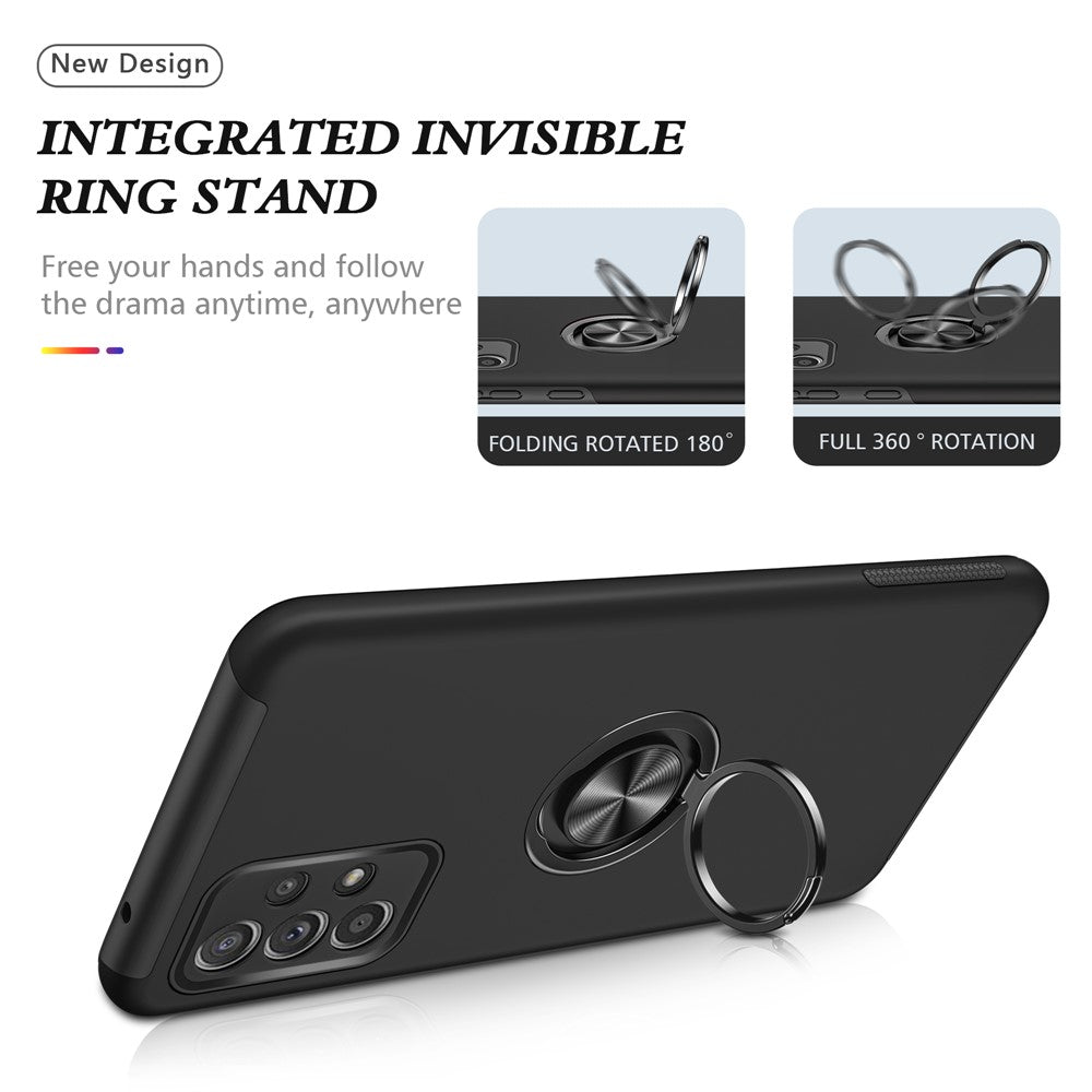 Stødsikkert hybridtelefoncover med ringformet støttefod til Samsung Galaxy A52 5G / 4G