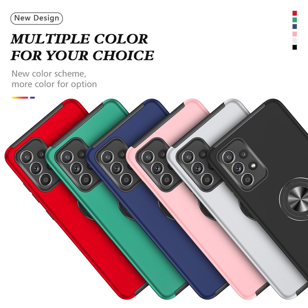 Stødsikkert hybridtelefoncover med ringformet støttefod til Samsung Galaxy A52 5G / 4G