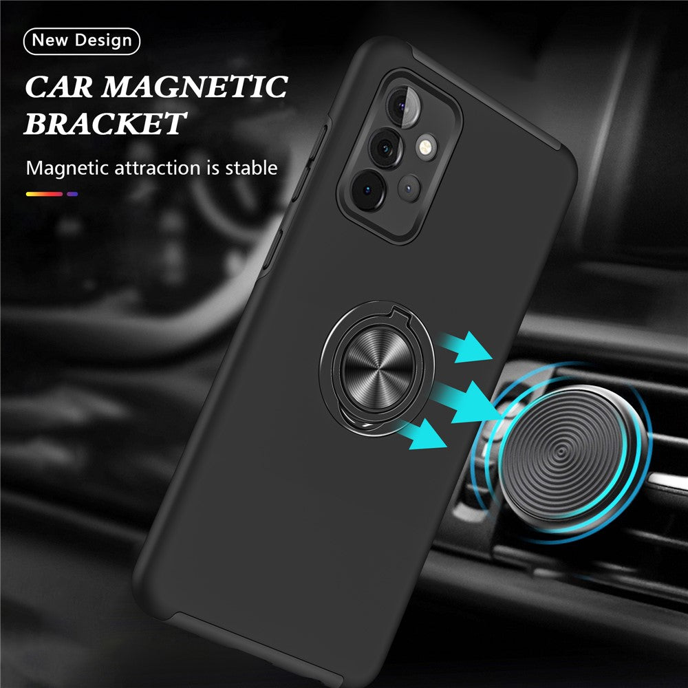 Anti-fald Hybrid Telefoncover med Ringformet Støttefod til Samsung Galaxy A72 5G / 4G