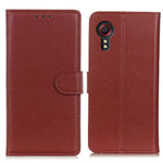 Classic Style Litchi Texture PU Leather Wallet Phone Stand Case for Samsung Galaxy Xcover 5