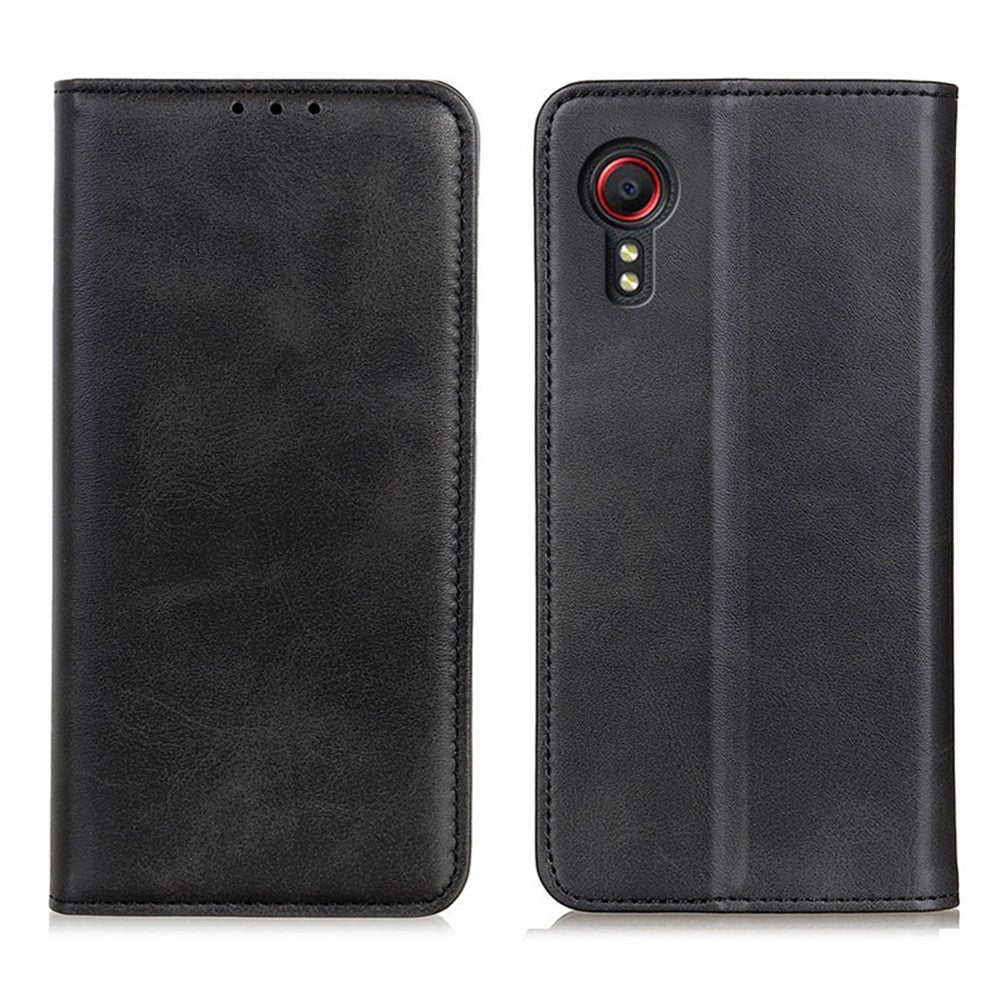Magnetic Closure Split Leather Wallet Stand Phone Cover Case for Samsung Galaxy Xcover 5