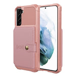 Kickstand Leather Coated TPU Protector Cover with Card Holder [Built-in Magnetic Sheet] for Samsung Galaxy S21 5G/4G