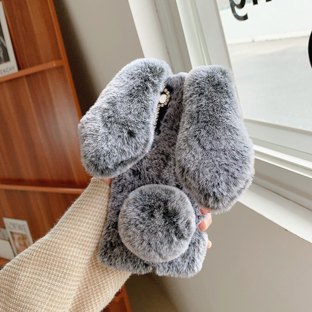 Kaninformet Fluffy Pelsbelagt TPU Telefoncover til Samsung Galaxy S21 5G/4G