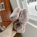 Kaninformet Fluffy Pelsbelagt TPU Telefoncover til Samsung Galaxy S21 5G/4G