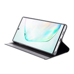 For Samsung Galaxy Note 10 Plus PU Leather Auto-Absorbed Shell View Window Stand Phone Case
