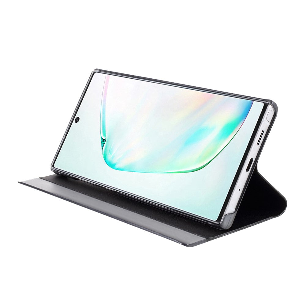 For Samsung Galaxy Note 10 Plus PU Leather Auto-Absorbed Shell View Window Stand Phone Case