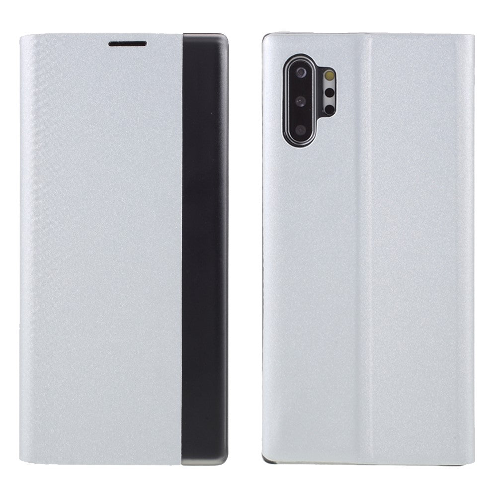 For Samsung Galaxy Note 10 Plus PU Leather Auto-Absorbed Shell View Window Stand Phone Case