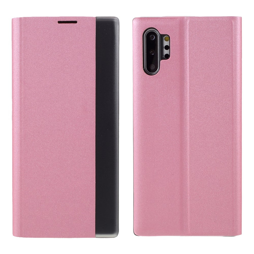 For Samsung Galaxy Note 10 Plus PU Leather Auto-Absorbed Shell View Window Stand Phone Case