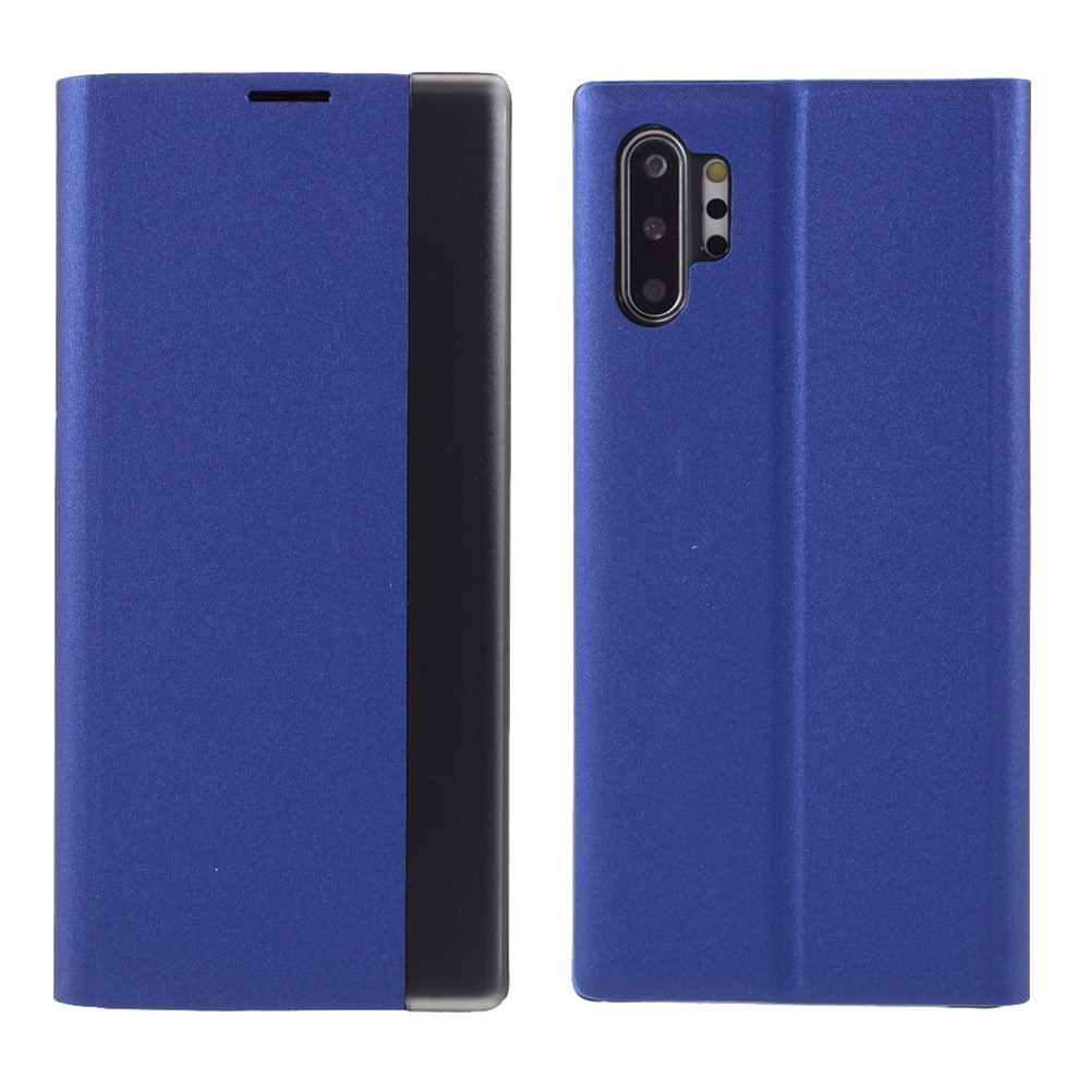 For Samsung Galaxy Note 10 Plus PU Leather Auto-Absorbed Shell View Window Stand Phone Case