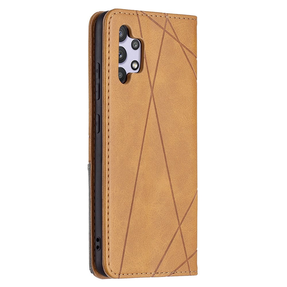 Geometric Pattern Leather Stand Case with Card Slots for Samsung Galaxy A32 4G (EU Version)