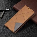 Geometric Pattern Leather Stand Case with Card Slots for Samsung Galaxy A32 4G (EU Version)