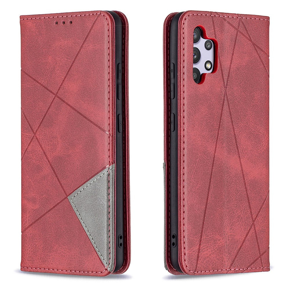 Geometric Pattern Leather Stand Case with Card Slots for Samsung Galaxy A32 4G (EU Version)