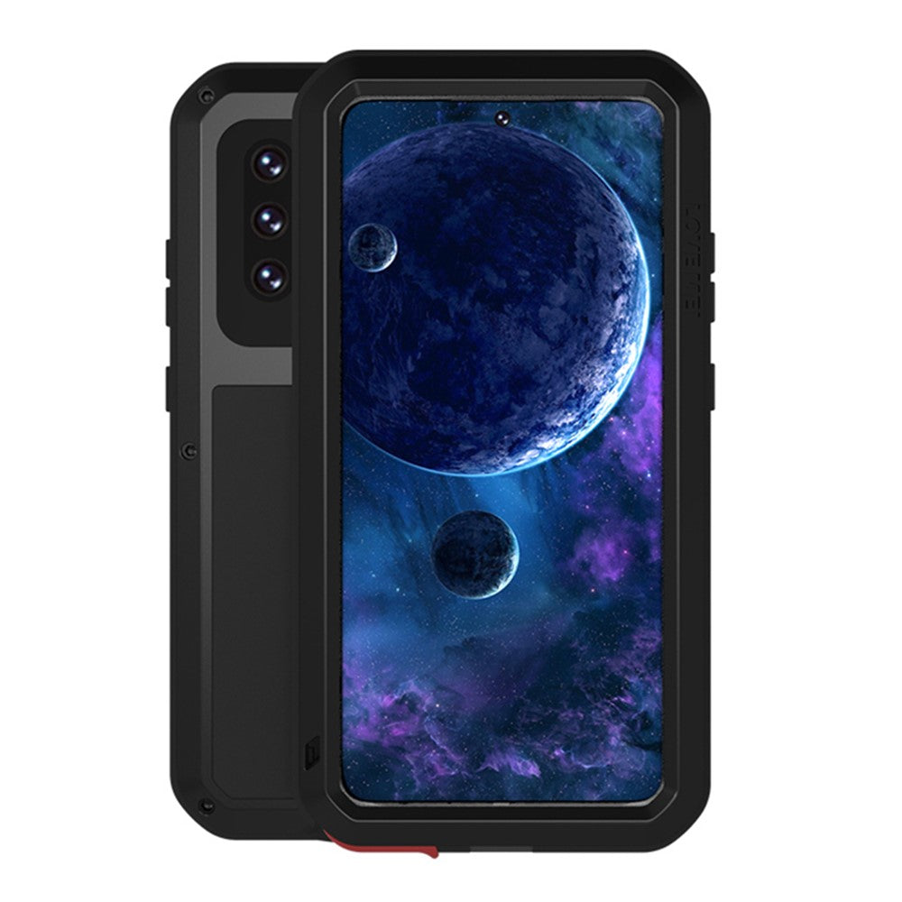 LOVE MEI stødsikkert, faldsikkert og støvtæt robust cover med hærdet glasfilm til Samsung Galaxy A52 4G / 5G / A52s 5G