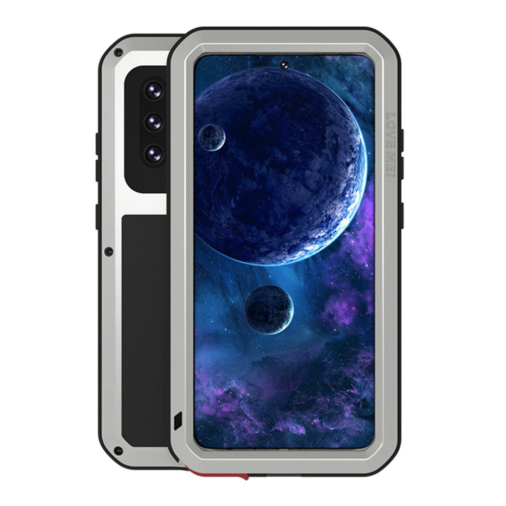 LOVE MEI stødsikkert, faldsikkert og støvtæt robust cover med hærdet glasfilm til Samsung Galaxy A52 4G / 5G / A52s 5G