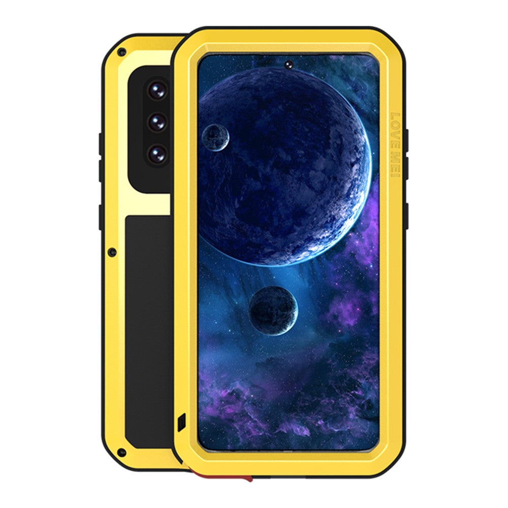 LOVE MEI stødsikkert, faldsikkert og støvtæt robust cover med hærdet glasfilm til Samsung Galaxy A52 4G / 5G / A52s 5G