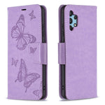Imprint Butterfly Leather Wallet Case for Samsung Galaxy A32 4G (EU Version)