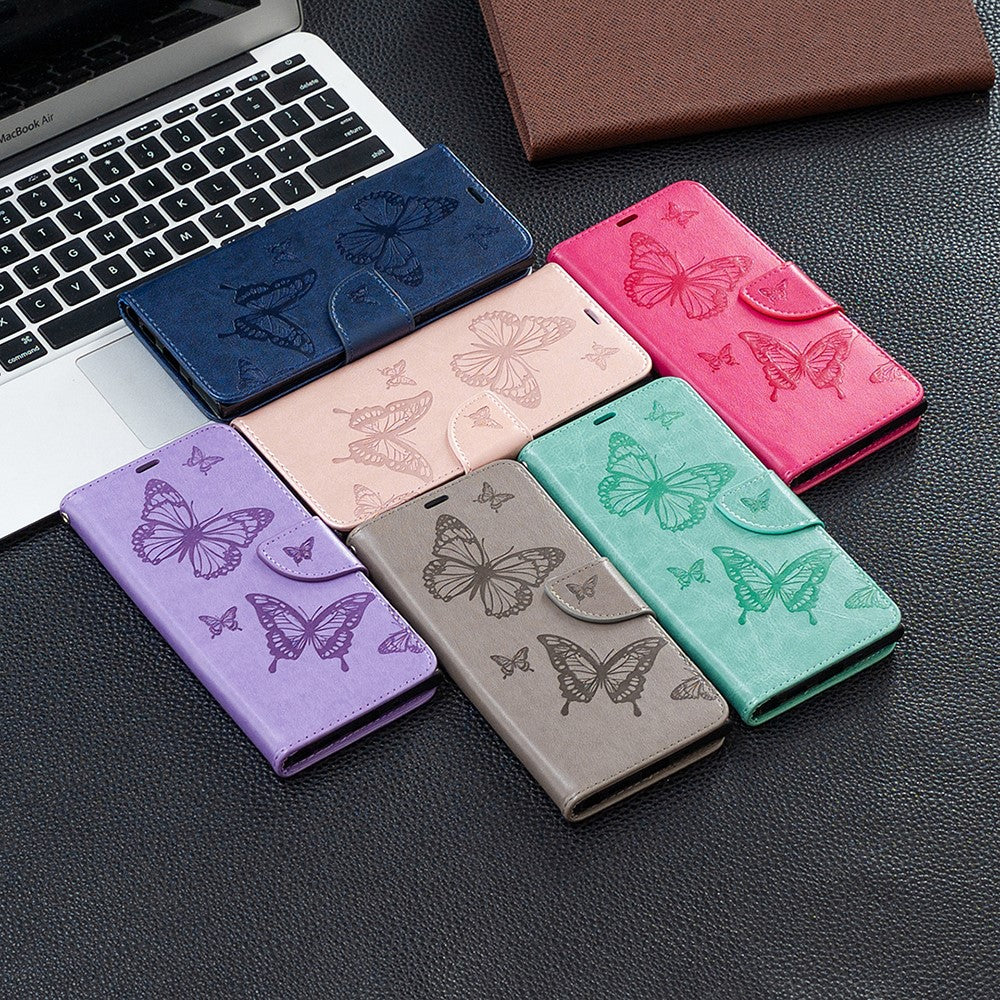Imprint Butterfly Leather Wallet Case for Samsung Galaxy A32 4G (EU Version)