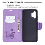 Imprint Butterfly Leather Wallet Case for Samsung Galaxy A32 4G (EU Version)