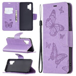 Imprint Butterfly Leather Wallet Case for Samsung Galaxy A32 4G (EU Version)