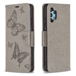 Imprint Butterfly Leather Wallet Case for Samsung Galaxy A32 4G (EU Version)