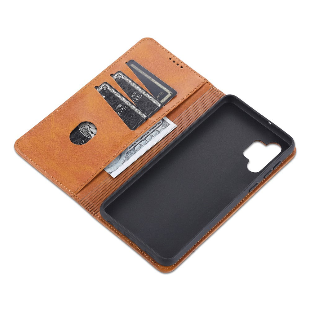 AZNS Stand Wallet Auto-absorbed Magnetic Leather Case for Samsung Galaxy A32 4G