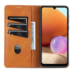 AZNS Stand Wallet Auto-absorbed Magnetic Leather Case for Samsung Galaxy A32 4G