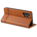 AZNS Stand Wallet Auto-absorbed Magnetic Leather Case for Samsung Galaxy A32 4G