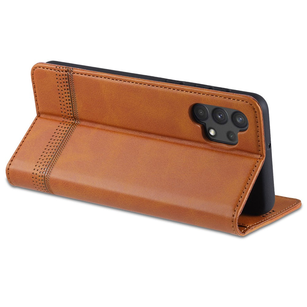 AZNS Stand Wallet Auto-absorbed Magnetic Leather Case for Samsung Galaxy A32 4G